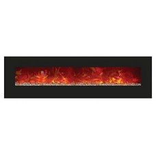 Amantii 72" Electric Fireplace with 81" x 23" Black Glass Surround - B00GVD6JDM